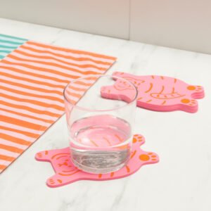 Coaster Set “slice me nice” Helio Ferretti Tiger (4-pack) 🐯🍹